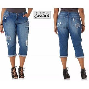 NWT Simply Emma Sz 24 Stretch Crop Capri Jeans New